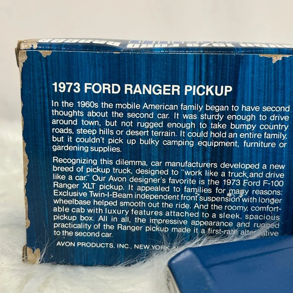 Avon 1973 Ford Ranger Pickup‎ Truck Wild Country After Shave Decanter